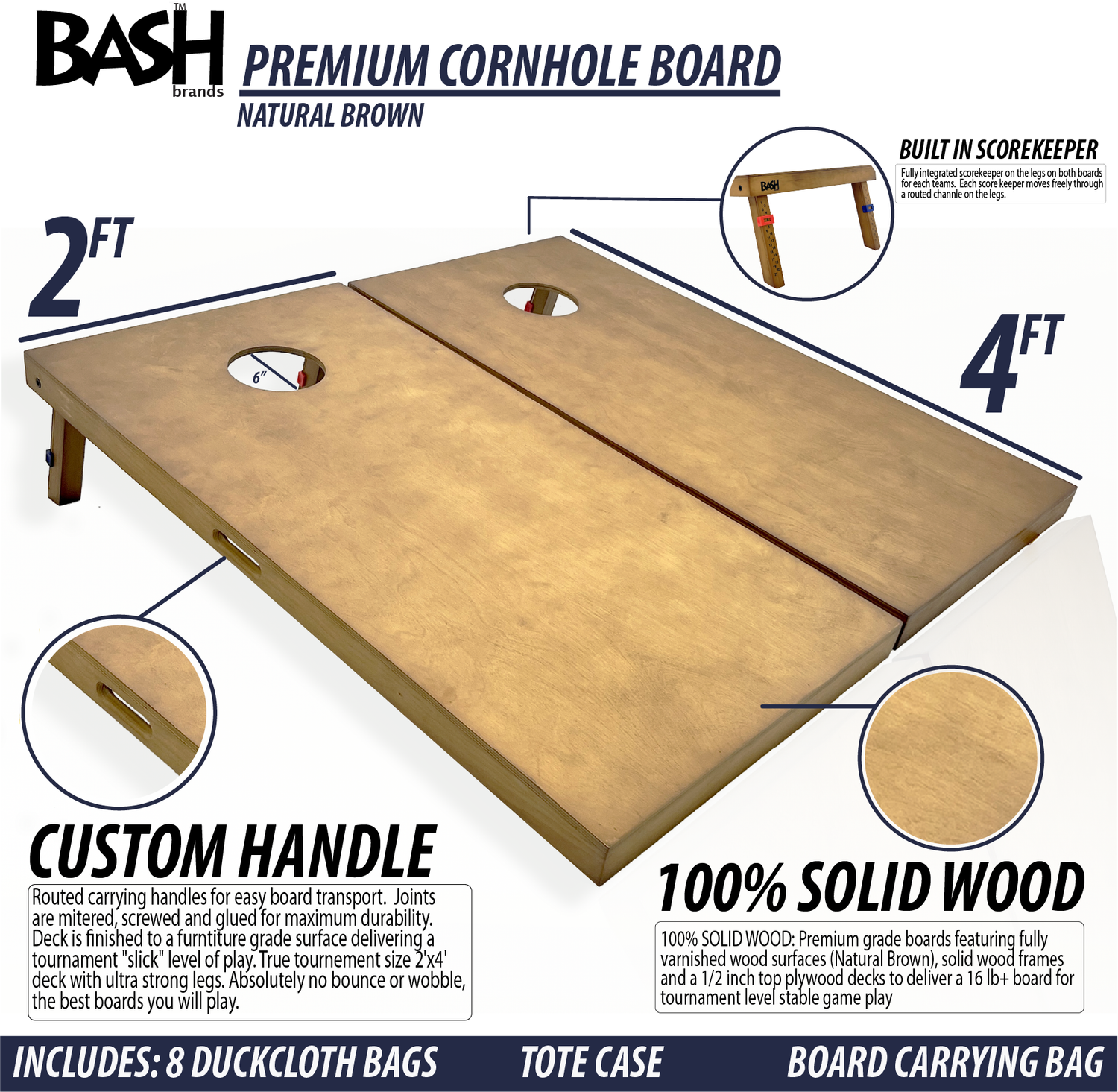 Premium Cornhole Board Set – Solid Wood, Regulation Size