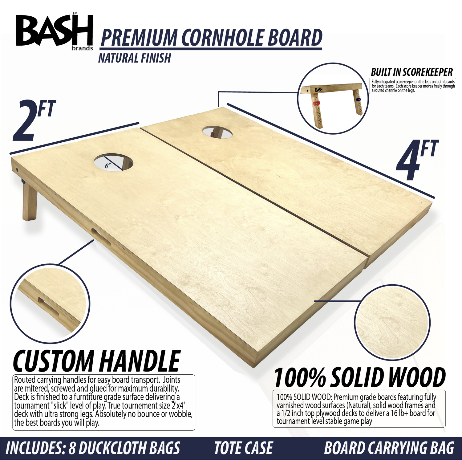 Bash Brands Premium Pro Grade Regulation Cornhole Board