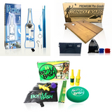 Ultimate Backyard Games Bundle – Premium Regulation Cornhole Set, Bottle Bash, and Hookz LED Ring Toss