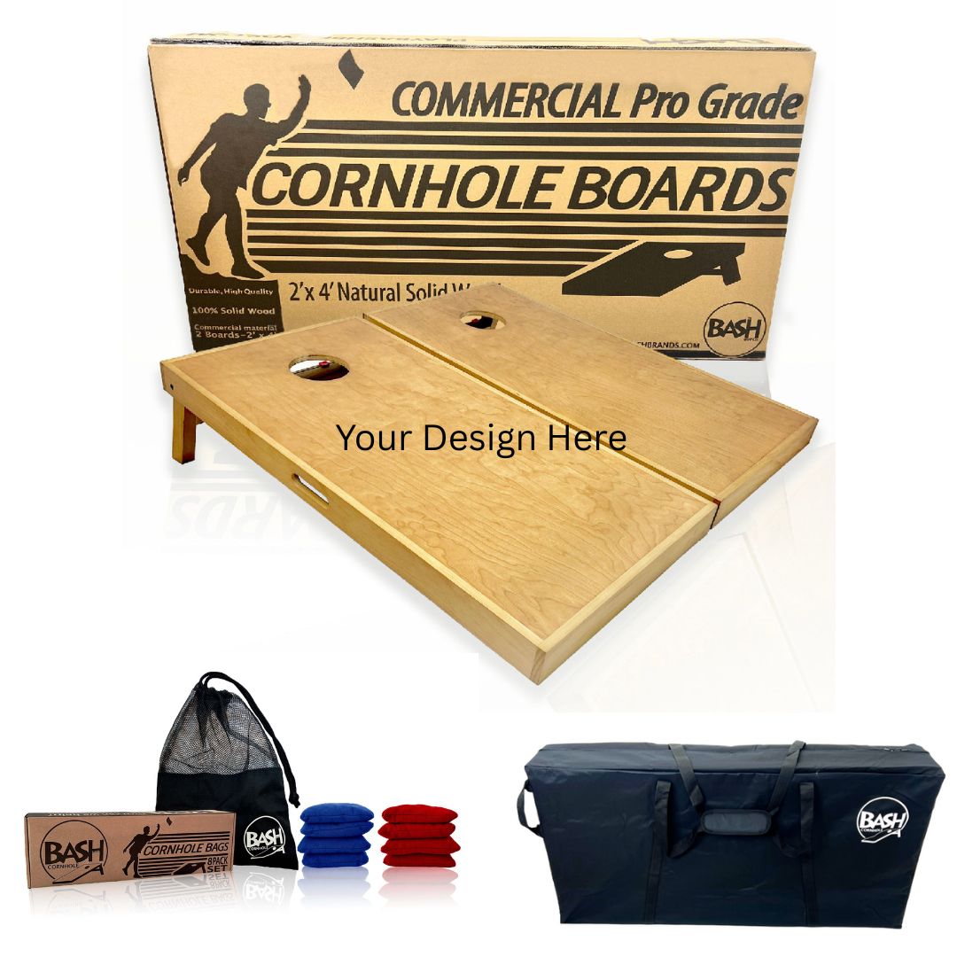 Custom Pro-Grade Cornhole Board Set – Regulation Size (Solid Wood)